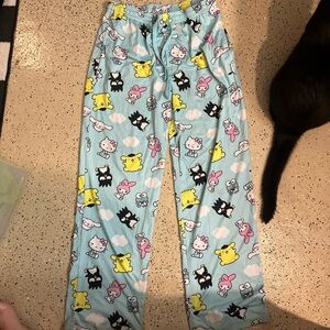 Sanrio Pajama Bottoms - Light Blue with Sanrio Characters